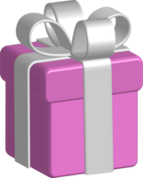 caja de regalo rosa como señal de saludos navideños. estos activos se pueden usar para diseñar pancartas, anuncios, etc. ilustración de caja de regalo. archivos png