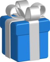 blue gift box as a sign of Christmas greetings. These assets can be used for design banners, advertisements, and so on. Gift box illustration. PNG files