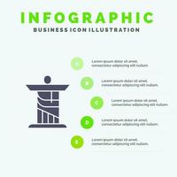 Jesus Christ Monument Landmark Infographics Presentation Template 5 Steps Presentation vector