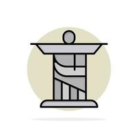 Jesus Christ Monument Landmark Abstract Circle Background Flat color Icon vector