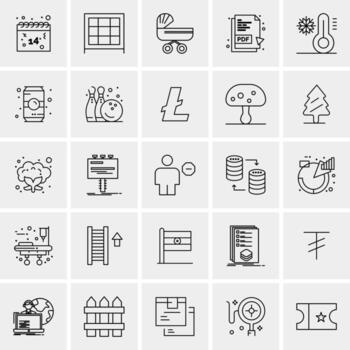 25 iconos de negocios universales vector ilustración de icono creativo para usar en proyectos relacionados con la web y dispositivos móviles