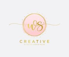 Initial WS feminine logo. Usable for Nature, Salon, Spa, Cosmetic and Beauty Logos. Flat Vector Logo Design Template Element.