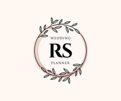 RS Initials letter Wedding monogram logos collection, hand drawn modern minimalistic and floral templates for Invitation cards, Save the Date, elegant identity for restaurant, boutique, cafe in vector