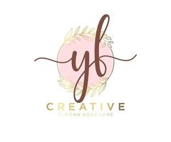 Initial YF feminine logo. Usable for Nature, Salon, Spa, Cosmetic and Beauty Logos. Flat Vector Logo Design Template Element.