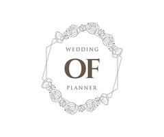 de la colección de logotipos de monograma de boda con letras iniciales, plantillas minimalistas y florales modernas dibujadas a mano para tarjetas de invitación, guardar la fecha, identidad elegante para restaurante, boutique, café en vector