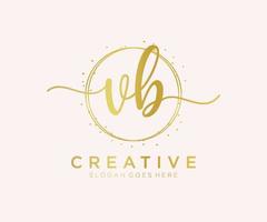 Initial VB feminine logo. Usable for Nature, Salon, Spa, Cosmetic and Beauty Logos. Flat Vector Logo Design Template Element.