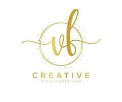 Initial VF feminine logo. Usable for Nature, Salon, Spa, Cosmetic and Beauty Logos. Flat Vector Logo Design Template Element.