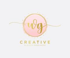 Initial WG feminine logo. Usable for Nature, Salon, Spa, Cosmetic and Beauty Logos. Flat Vector Logo Design Template Element.