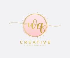 Initial WQ feminine logo. Usable for Nature, Salon, Spa, Cosmetic and Beauty Logos. Flat Vector Logo Design Template Element.