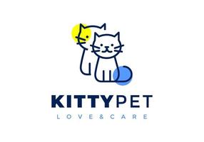 Cute cat logo suitable for business symbol. vector