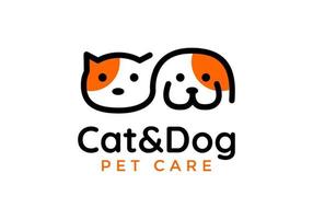 Cat and dog logo for the business symbol. vector