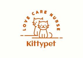 Cute cat logo suitable for business symbol. vector