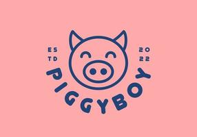 The cute pig logo is suitable for the business symbol. vector