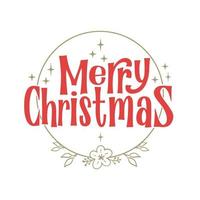 Merry Christmas lettering message banner. Creative typography for Holiday Greeting card or poster. vector