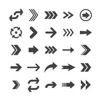 Arrow icons. Simple directional pictogram arrows. vector