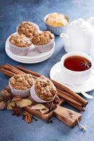 Ginger and nut streusel muffins with winter spices photo