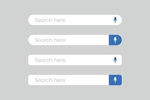 Set of search bar with Podcast microphone icon vector