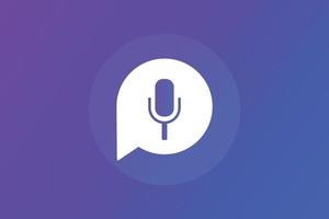 Bubble chat with podcast logo vector design