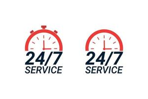 24 hours service clock with arrow icon vector