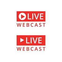 Live webcast with play button vector