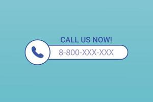 call us now template blue mobile call with subscriber number vector