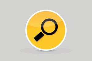 Glossy search icon button vector