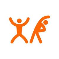 two human stick figure icons, dancing vector