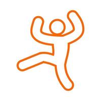 human stick figure icon in jumping style vector