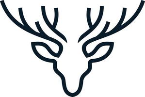 line art deer head logo vector