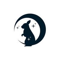 Squirrel unique logo and negative room moon vector