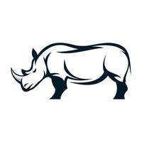 rhino logo in line art style vector