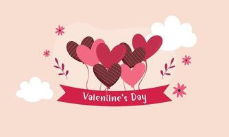 Flat happy valentine's day illustration vector