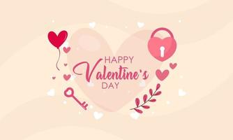 Flat happy valentine's day illustration vector