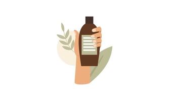 cosmética natural de plantas orgánicas en vector femenino