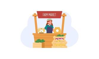 vector de ilustración de concepto de mercado de agricultores