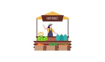 Farmers market concept illustration vector