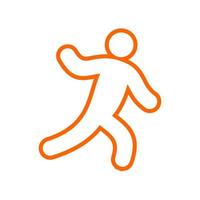 human stick figure icon icon running directing evacuation route in case of danger vector