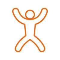 human stick figure icon in gymnastic style vector