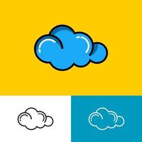 la nube de logotipos es adecuada para el logotipo de una empresa, una tienda de tecnología, un desarrollador de aplicaciones, un blog de revisión educativa, un canal de vlogs o una comunidad vector