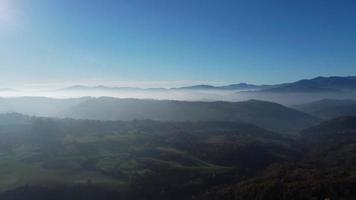 4k video taken by a drone on the hills of Murazzano in the Piedmontese Langhe, with the typical colors of the autumn season