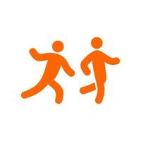 human stick figure icon in running style vector