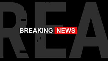 Text Breaking news news intro graphics animation. video