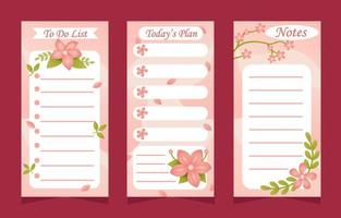 Journal Templates Peach Blossom Pages vector