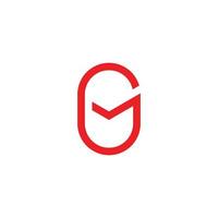 letter gm circle linked geometric line simple logo vector