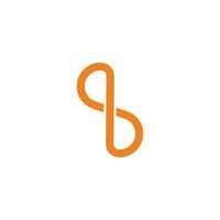 letter qb infinity line simple geometric linear design logo vector
