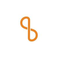 letter qb infinity line simple geometric linear design logo vector