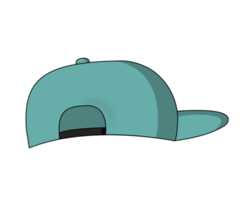 Green Cap wear Hip Hop Hat back view png