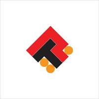 letter tp square dots geometric colorful design logo vector