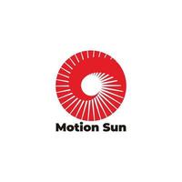 vector de logotipo geométrico de sol rojo de movimiento de remolino