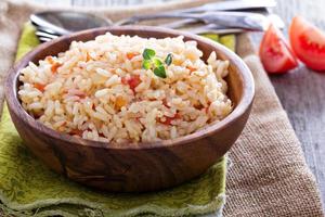 Rice with tomatoes and onions photo